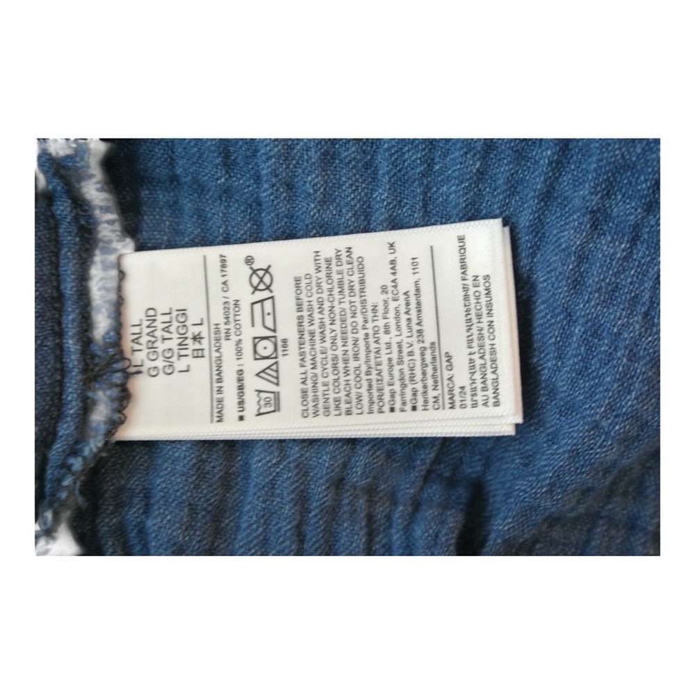 GAP NWT Denim Blue Dress with Tie Belt L (Tall) - Picture 9 of 9